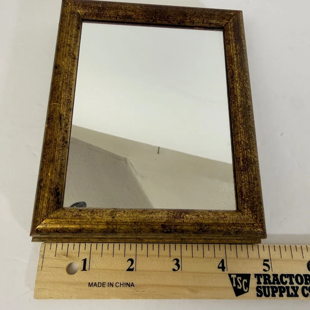 Vintage Gold Framed Wall Mirror Taiwan ROC Small Hollywood Regency Cottagecore